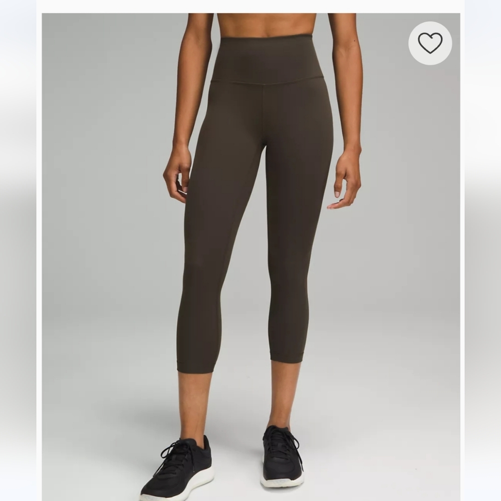 Lululemon Wunder Train High Rise Crop 23" Dark Olive